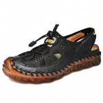 Kuum m&uuml;&uuml;k suvised meeste sandaalid &otilde;ues libisemiskindlad rannasandaalid k&auml;sit&ouml;&ouml;na valminud ehtsast nahast Oxford-tallaga meeste kingad, mood meeste tossud 38