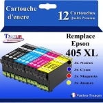 Cartouches compatibles - T3AZUR - 12 pi&egrave;ces - 1 100 pages - Multi-couleurs - Haute qualit&eacute;