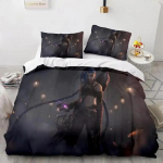 Anime League of Legends Jinx Voodipesukomplekt &Uuml;he-, Kahekohaline, T&auml;issuuruses, Kuninganna, Kuninga Suuruses Voodikomplekt T&auml;iskasvanu Laste Magamistuba Tekikoti Komplektid M&auml;ngu Anime 70x133cm