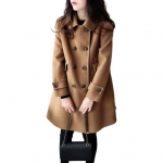 Naiste s&uuml;gis-talvine trenchcoat, kahe n&ouml;&ouml;biridaga, paks, soe, vintage, villane, keskmise pikkusega