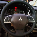 Kunstnahast DIY Must K&auml;sitsi &Otilde;mmeldav Roolikate Mitsubishi ASX L200 2015 2016 Outlander 2013 2014 Mirage 2014 jaoks Blue Thread