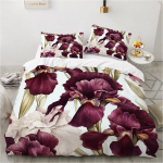Vintage Rooside Voodipesukomplekt Punase Lillega Tekikoti Komplekt Kuninga Suurus 240x220cm 260x220, Mikrokiudkangast Voodipesu - Hingav 140x200 (50x75cm x1