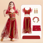 Halloweeni printsessikleit Uus Jasmiini printsess Aladin Jumalik lamp Laste komplekt India tantsu t&uuml;druku esinemiskleit XL(140-150)