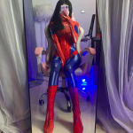 Seksikas pesu cosplay &auml;mblikmehe vorm kirglik m&auml;ngukost&uuml;&uuml;m avatud ilma vormita M punane