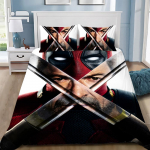 Deadpooli tekikott padjap&uuml;&uuml;r Wolverine'i voodipesukomplekt T&auml;iskasvanu Poiss T&uuml;druk Magamistoa kaunistus Laste kingitus &Uuml;he-/kahekohaline Suur suurus EU Single(135*200cm)3pcs