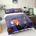 Zootopia Judy Nick Tekikate Komplekt Tekk Voodipesu 3D Laste Voodipesu Komplekt 3-osaline 1 Tekikate Kuninglik Suurus AU Single(140*210cm)3pcs