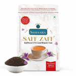 JIVVIJ SAMAARA safranitee 250g | Maitsestatud CTC Assam musta lehe tee | Kesar Chai Patti pulber | Saff Zaff kotike 250GM