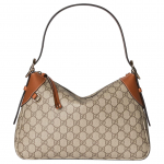 Gucci GG embleemiga monogrammiga kaetud kangast keskmine kott-k&auml;ekott &otilde;lakott Naiste kotid Beež Tume-pruun 815216-FAD6L-9758 Basic Set (Bag+Dust Bag)