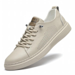 Uued meeste mood vabaajajalatsid suvised ehtsast nahast noortele trendikad hingavad beežid valged tossud meeste vabaaja rulakingad meestele 38