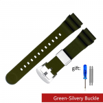 Seiko SNE537 SRPA83J1 k&auml;ekella rihma br&auml;ndi spordikella rihm kummirihm 22mm Silikoonkummist k&auml;ev&otilde;ru Must Sinine Oranž 22mm Silvery Buckle roheline