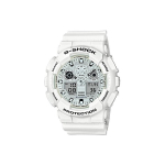 CASIO Meeste vedelkristall/analoog topeltn&auml;iduga seeria Valge kell GA-100MW-7A GA-100MW-7A White Strap