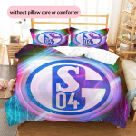 FC Schalke 04 Muster Voodipesu Tekikott Komplekt Kodu Kaunistus Kingitus (1 * tekikott + 2 * padjap&uuml;&uuml;ri ilma s&uuml;damikuta) 135x200cm