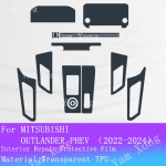For MITSUBISHI OUTLANDER PHEV Full set interior Gear Panel TPU Transparent Protection Sticker Navigation screen Film Accessories For LHD