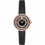 Emporio Armani ajalooline kollektsioon must nahast naiste kvartsikell AR11493 must