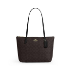 Coach Fiona 24 Br&auml;ndi logotr&uuml;kiga kott Ostukott K&auml;ekott Kaetud l&otilde;uend Nahast &Otilde;lakott Keskmine Naiste kott Must CBT18-IMXAQ Gift Box Set (Basic Set+Yellow Box)