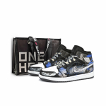 Jordan Air Jordan 1 Kulumiskindel Kulumiskindel Keskmise s&auml;&auml;rega Vintage Korvpallijalatsid Unisex H&otilde;bedane Madu Sinine DQ8426-001(Team400-) 44