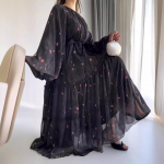 Eid Moslemi Abaya Kleit Naistele Tr&uuml;kiga Sifonki V&ouml;&ouml;dega Jalabiya Kaftan Islam Vestidos Largo Araabia Pikk R&uuml;&uuml; Ramadan Maroko Abayad XXXL