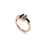 Tiffany & Co. Tiffany T seeria Must spiraalmustriga oon&uuml;ks 18K roosakullast s&otilde;rmus Naiste s&otilde;rmus GRP11095 6 1/2