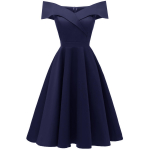 Naiste vintage &otilde;last v&auml;ljas Bardot Midi balli kleit Sateen Skater Midi klassikaline v&auml;ike must kleit &otilde;htupeo kokteil pulmak&uuml;lalise s&uuml;ndmuse komplekt S tumesinine v&auml;rv