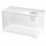 AS60-Kuldkala Akvaarium Kalapott Sobib Elutuppa V&otilde;i Lauale, V&auml;ike Akvaarium Kodu Akvaariumi Elupaiga Puuri valge