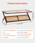 SucceBuy Rotangist Kohvilaud 20/47 tolli Z-kujuline Rotangist Kootud Bambusest Kohvilaud Karastatud Klaasist Pealispinnaga Elutuppa Magamistuppa beige
