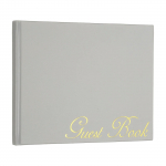 Elegantne k&uuml;lalisteraamat 9x7 PU-nahast Pulmak&uuml;lalisteraamat Stiilne sisselogimisraamat 50 t&uuml;hja 120GSM paberiga vastuv&otilde;ttude ja s&uuml;nnip&auml;evade jaoks 9 x7 Inch helehall v&auml;rv
