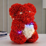25cm kunstlik kaisukaru roos LED-ribaga mitmev&auml;rviline lillekaru romantiline s&otilde;brap&auml;eva kingitus t&uuml;druks&otilde;brale naistele aastap&auml;evakaru