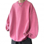 Meeste s&uuml;gistalvine kampsun O kaelusega Vintage vaba &uuml;hev&auml;rviline soe pullover keskmise pikkusega t&auml;navar&otilde;ivad vabaaja pullover Paks soe meeste kevadtop M roosa