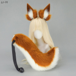 2 tk/komplekt Karvased Rebasek&otilde;rvad ja Saba Anime Pl&uuml;&uuml;sist Kassi-Koera K&otilde;rvad Peav&otilde;ru Roosa Loomasaba Kohev Cosplay K&otilde;rvad Saba M&auml;ngu Rollim&auml;ng ear and tail
