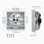 SucceBuy Katuseakna ventilaator 12'' temperatuuri ja niiskuse regulaatoriga EC/AC-mootoriga 940 CFM 10-k&auml;iguline reguleeritav seinakinnitus p&ouml;&ouml;ningule 16in AC