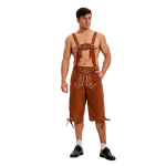 Traditsioonilised Baieri tikitud meeste traksid Lederhosen festivalikost&uuml;&uuml;m Vintage stiilis p&otilde;lvp&uuml;ksid Peoriided XL khaki