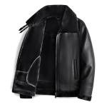 Karvane &Uuml;hes t&uuml;kis Meeste Jakk S&uuml;gis ja Talv Trendikas Br&auml;nd Kena Mootorratta Lennusuit L&uuml;hike Lambavilla Jakk Meeste Suur Suurus 4XL black