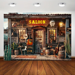 Vintage Kauboitalu Teemaline Kohandatav T&auml;iskasvanute &Otilde;htupeo Kaunistus B&auml;nner Pakutud Portree Fotostuudio Taustapildid Rekvisiidid Polyester--150x100cm