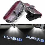 2 tk Tervituslogo Laseriga Auto Uksevalgusti Projektorlamp LED Viisakusvalgusti Skoda Superb 2009-2018 Mk2 Mk3 Superb Tarvikutele