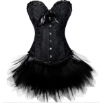 Naiste Seksikas Burleski &Uuml;le rinna korsett Bustier Top Miniseelikuga Kost&uuml;&uuml;mikleit Seksikad gooti korsetid Kleit Ecoparty S black