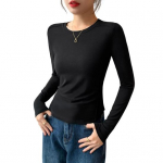 Naiste Aluss&auml;rgid &Uuml;mara Kaelusega Pikkade Varrukatega Slim Fit P&otilde;his&auml;rk &Uuml;hev&auml;rviline Pehme Elastne Pullover Tops Igap&auml;evaseks Kandmiseks M