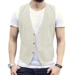 Linane Meeste Vest Pulmad Pruut &Uuml;hev&auml;rviline Vest Retro Vintage Banketi Gilet Meeste Vest &Uuml;likond 3XL beež