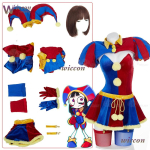 Klovn Tsirkus Cosplay Kost&uuml;&uuml;m Disain T&auml;iskasvanu Digitaalne Pomnii Parukas M&uuml;ts Sametine Seelik Multikas J&otilde;ulupidu Karnevali R&otilde;ivastus M blue