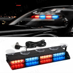 16 LED-iga autok&auml;ivitusvalgusti h&auml;daolukorra vilkuva hoiatustule jaoks Tuuleklaasiriba Punane Sinine Merevaigukollane Valge Veekindel Autovalgusti Komplekt 12V