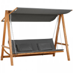 Hollywoodi kiik voodifunktsiooniga 3-kohaline aiakiik lehis reguleeritava p&auml;ikesekattega 225,5 x 130 x 180 cm 225.5 x 130 x 180 cm