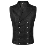 Meeste gooti viktoriaanlik pikk vest, vintage renessanss frakivest sametkrae ja reguleeritava v&ouml;&ouml;ga Halloweeni jaoks 3XL black