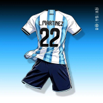 Jalgpallivormid Sporditreeningu s&auml;rk 26-27 Argentina Kodu - Nr.22 Lautaro Komplekt 16 white
