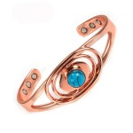 Magnetilised puhtast vasest k&auml;ev&otilde;rud naistele Sinine kivi Reguleeritav avatud k&auml;erauad Tervise k&auml;ev&otilde;rud Moodsad ehted beige