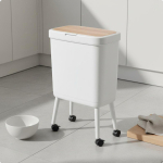 K&otilde;rge jalaga pr&uuml;gikast, painutamata disain, ratastega, suure mahutavusega, k&ouml;&ouml;gipr&uuml;gikast eakatele Standard White-wood Lid white