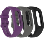 Pehmed silikoonist kellarihmad &uuml;hilduvad Garmin Vivosmart 5-ga, turvalise metallpandlaga, 3-pakendis. [C] black