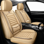 Universaalsed nahast autokatteistmed maasturitele, sedaanidele, veoautodele Hingavad Elegantne Lihtsalt Puhastatav Mugav Istuvus Turvapadi Ava Veekindel beige 1pc
