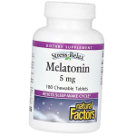 Melatoniin uneks, Stress Relax Melatonin 5, Natural Factors (72406010) 180tab