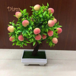 CO&LO 1 tk pottides kunstlik virsikupuu bonsai koduaia t&ouml;&ouml;lauakaunistusega