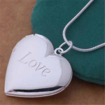 Heart Locket Unisex kaelakee ehted foto ripats v&otilde;lu kingitus