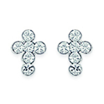 Les Tr&eacute;sors De Lily [C5757] - h&otilde;bedased  Cross  k&otilde;rvar&otilde;ngad, h&otilde;bedased valged - 4x6 mm valge